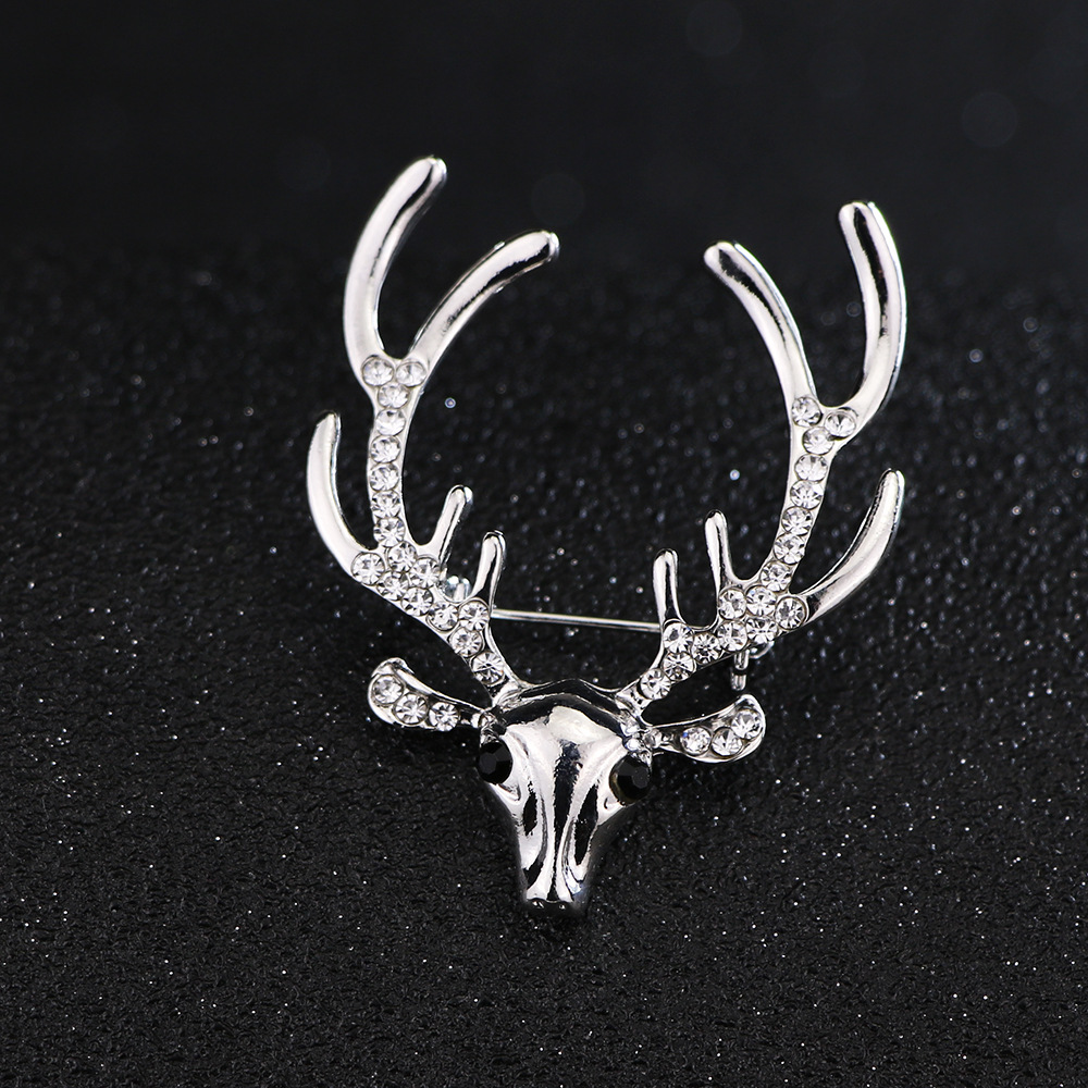 Fashion Elk Alloy Plating Artificial Rhinestones Unisex Brooches
