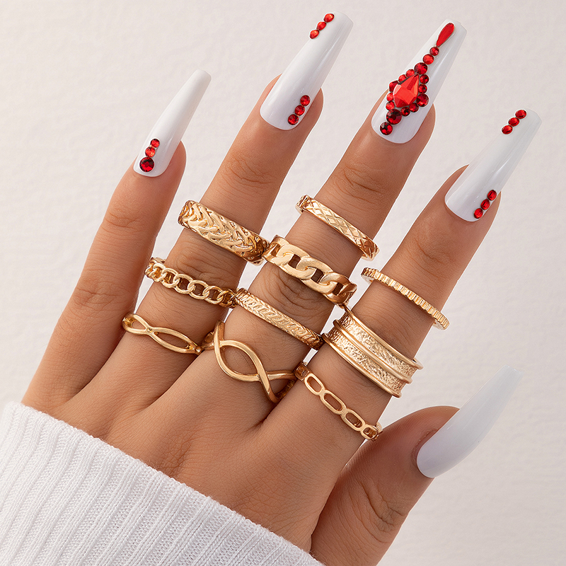 Simple Style Geometric Alloy Criss Cross Hollow Out Womenu0027S Rings 1 Set