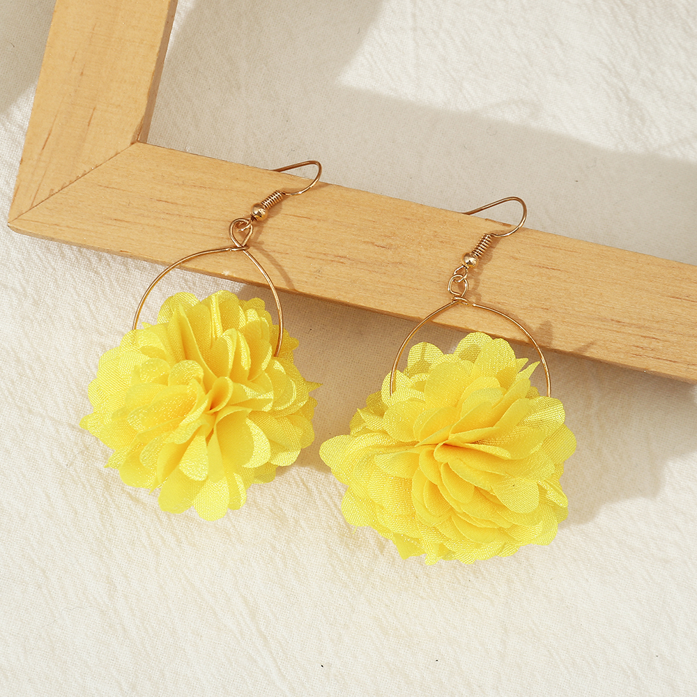 Fashion Flower Cloth Womenu0027S Drop Earrings 1 Pair