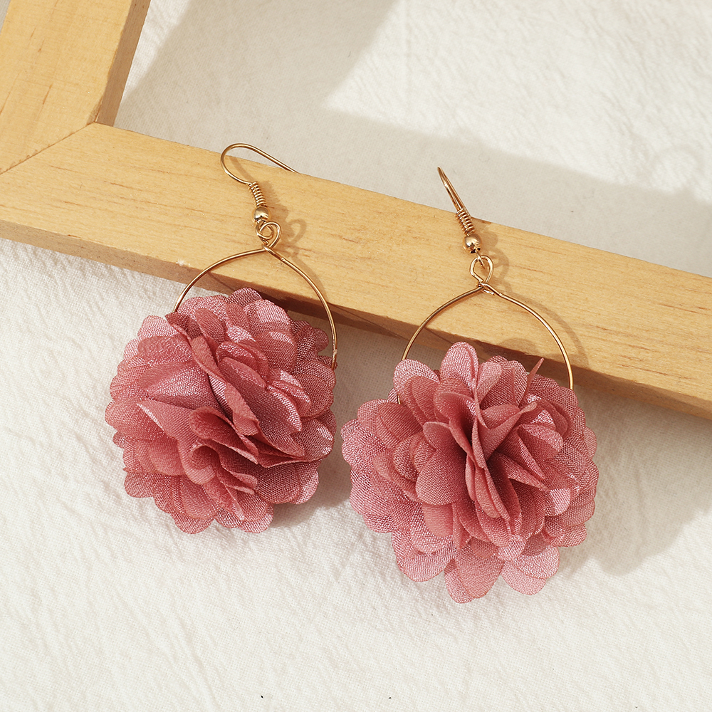 Fashion Flower Cloth Womenu0027S Drop Earrings 1 Pair