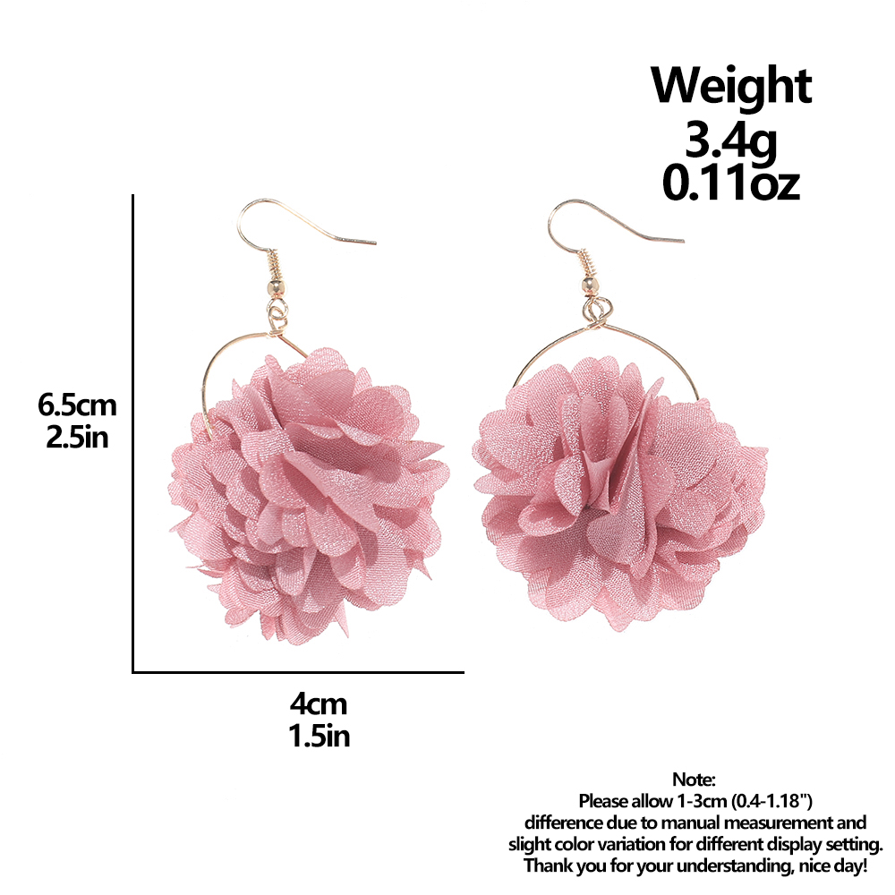 Fashion Flower Cloth Womenu0027S Drop Earrings 1 Pair