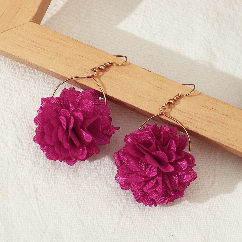 Fashion Flower Cloth Womenu0027S Drop Earrings 1 Pair