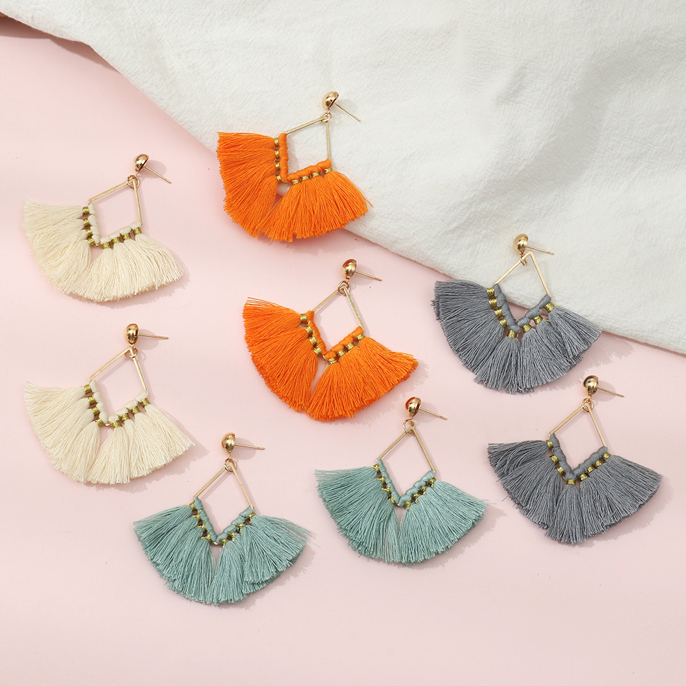 Vintage Style Tassel Cloth Womenu0027S Drop Earrings 1 Pair