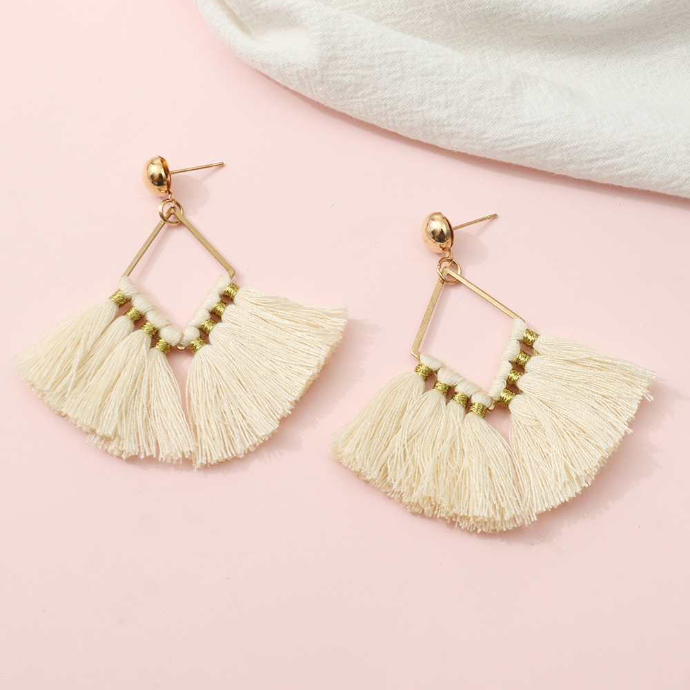 Vintage Style Tassel Cloth Womenu0027S Drop Earrings 1 Pair