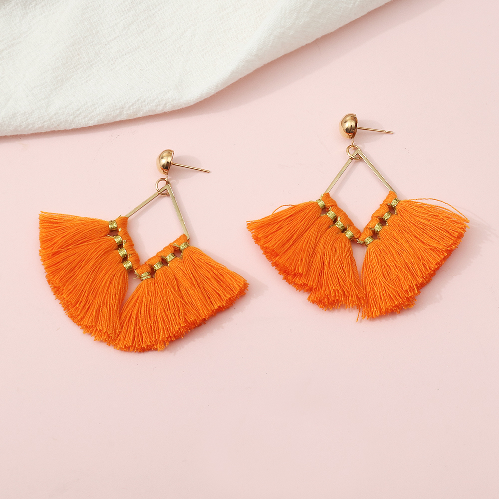 Vintage Style Tassel Cloth Womenu0027S Drop Earrings 1 Pair