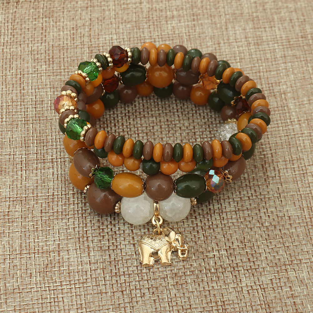 Vintage Style Elephant Glass Beaded Womenu0027S Bracelets 1 Piece