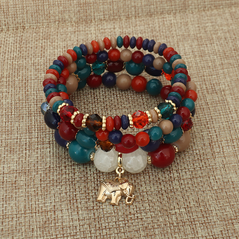 Vintage Style Elephant Glass Beaded Womenu0027S Bracelets 1 Piece