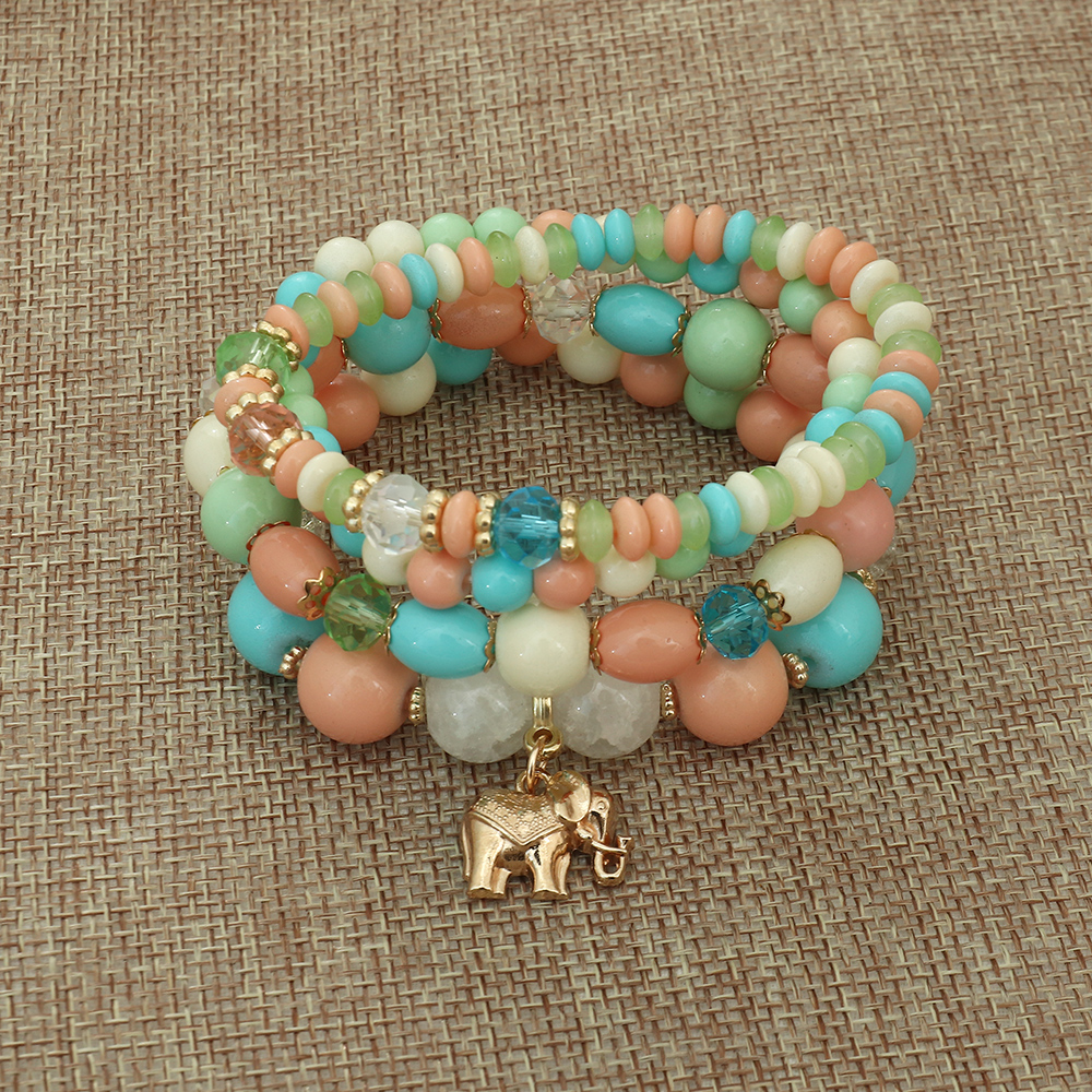 Vintage Style Elephant Glass Beaded Womenu0027S Bracelets 1 Piece