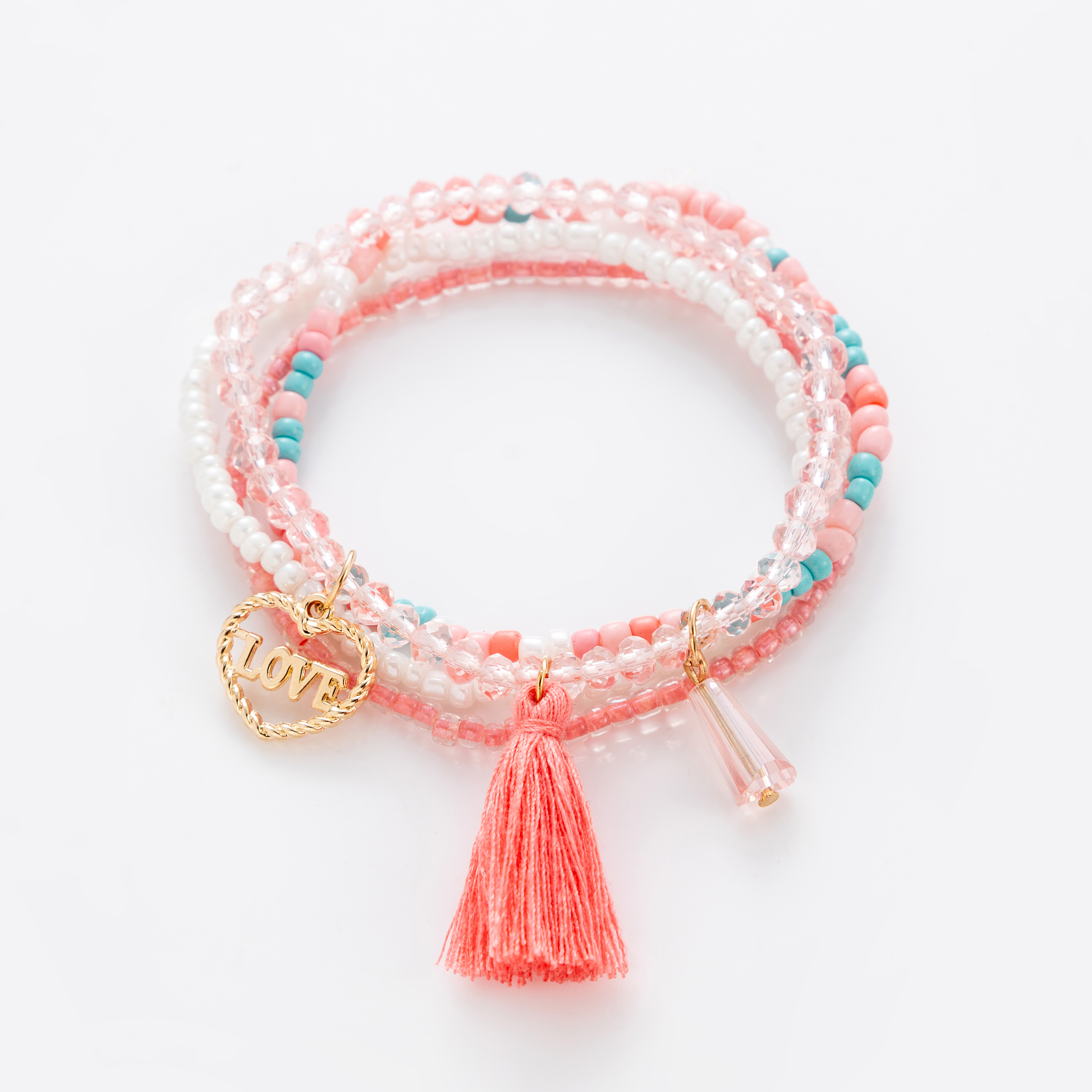 Fashion Round Beaded Artificial Crystal Handmade Tassel Womenu0027S Bracelets 1 Piece