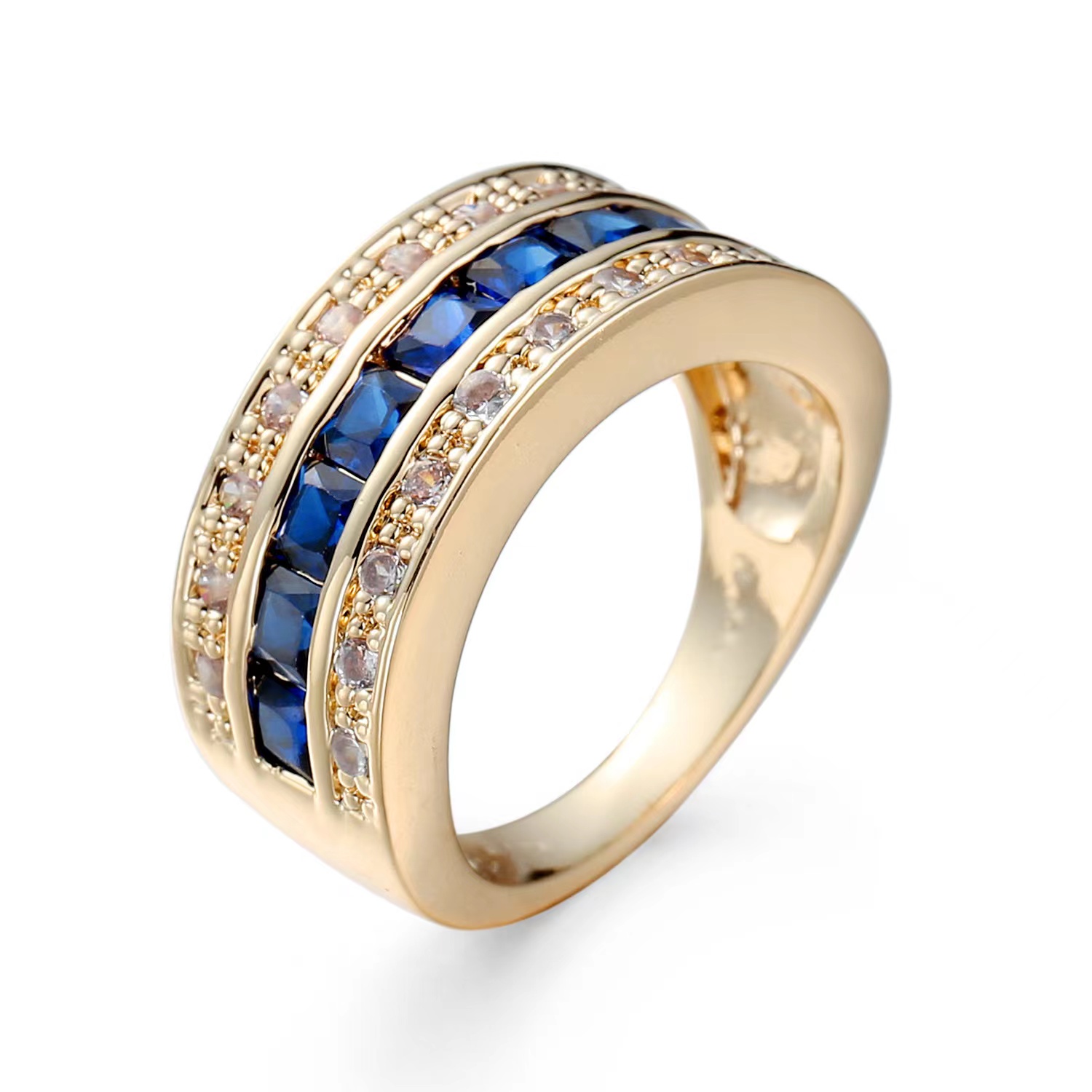 Fashion Round Alloy Inlay Zircon Unisex Rings 1 Piece