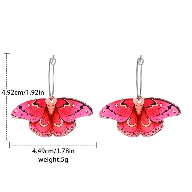 Simple Style Butterfly Arylic Plating Womenu0027S Hoop Earrings 1 Pair