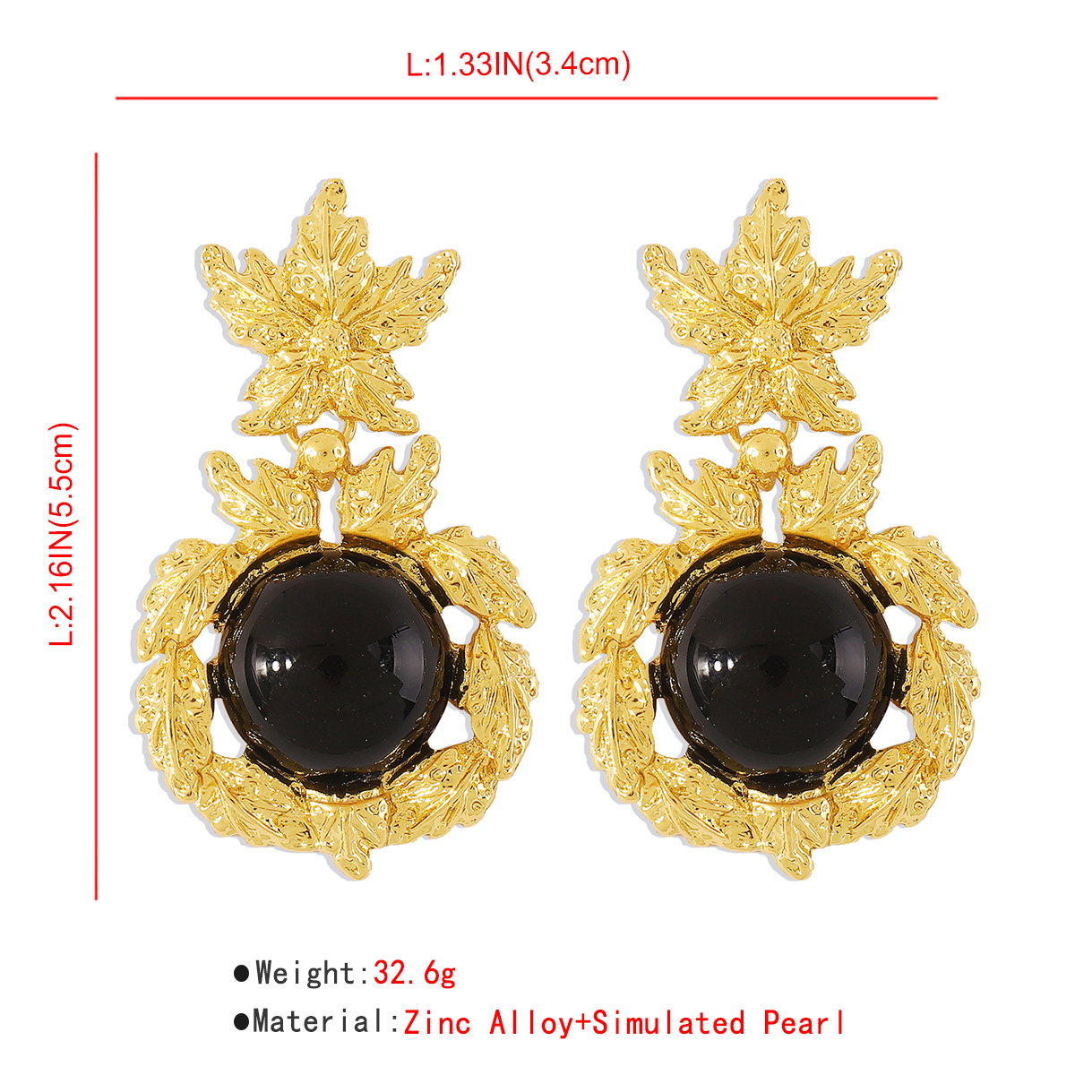 Classical Cross Alloy Plating Inlay Artificial Pearls Womenu0027S Drop Earrings 1 Pair