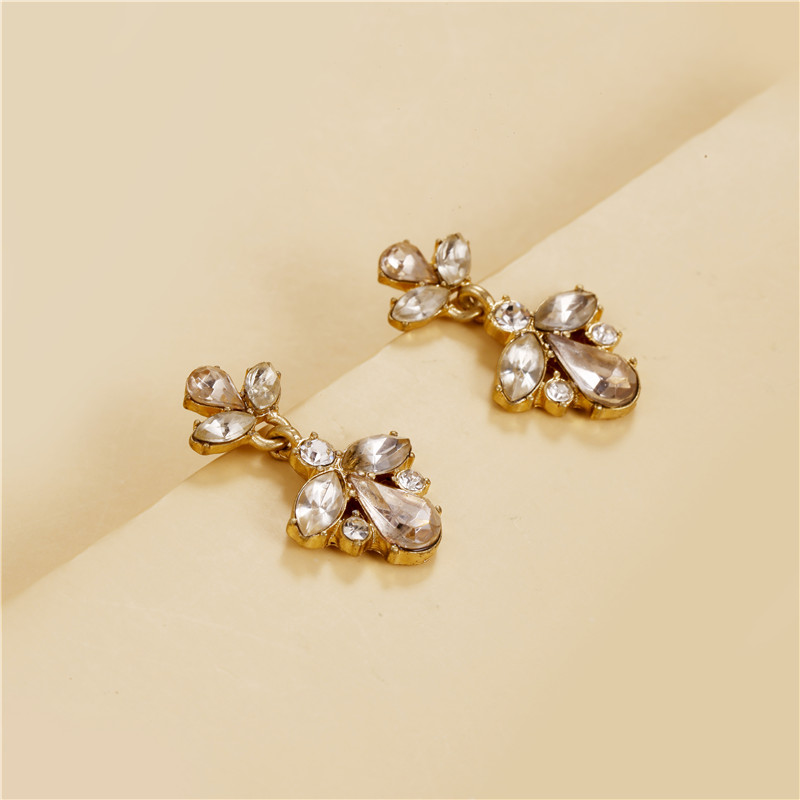 Vintage Style Water Droplets Alloy Inlay Rhinestones Womenu0027S Drop Earrings 1 Pair