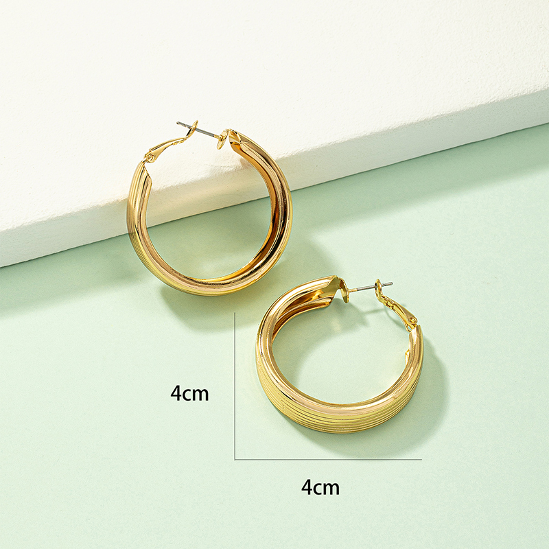 Fashion Round Alloy Plating Womenu0027S Hoop Earrings 1 Pair