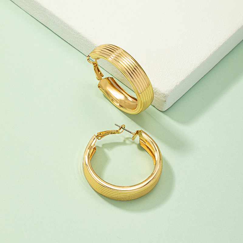 Fashion Round Alloy Plating Womenu0027S Hoop Earrings 1 Pair