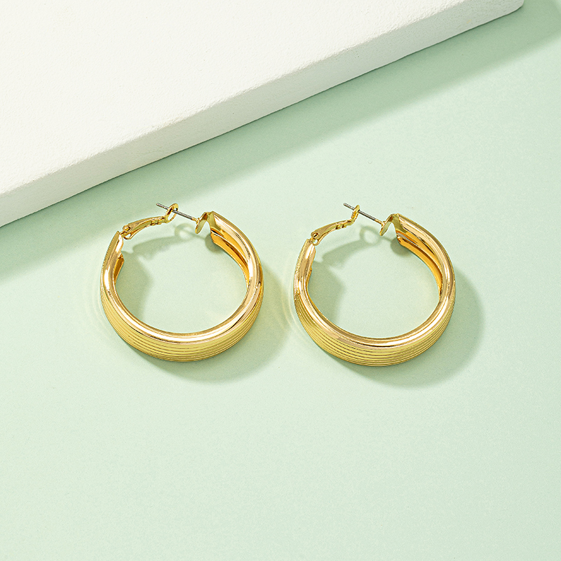 Fashion Round Alloy Plating Womenu0027S Hoop Earrings 1 Pair