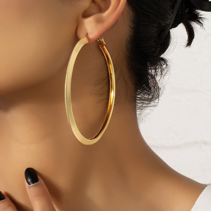 Exaggerated Circle Alloy Plating Womenu0027S Hoop Earrings 1 Pair