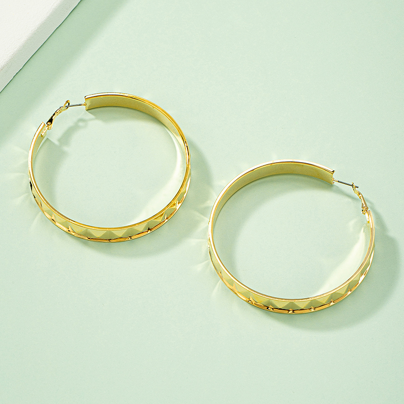 Exaggerated Circle Alloy Plating Womenu0027S Hoop Earrings 1 Pair