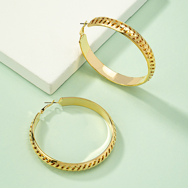 Exaggerated Circle Alloy Plating Womenu0027S Hoop Earrings 1 Pair