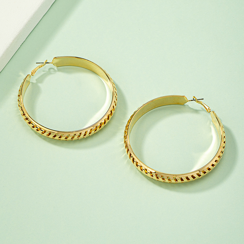 Exaggerated Circle Alloy Plating Womenu0027S Hoop Earrings 1 Pair