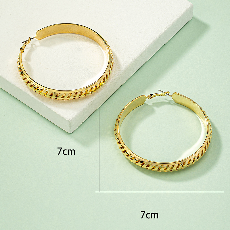 Exaggerated Circle Alloy Plating Womenu0027S Hoop Earrings 1 Pair