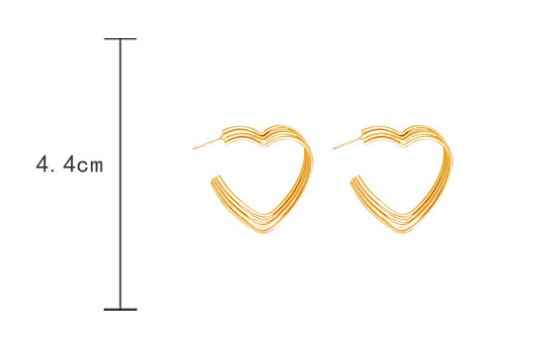 Exaggerated Heart Shape Alloy Plating Womenu0027S Ear Studs 1 Pair