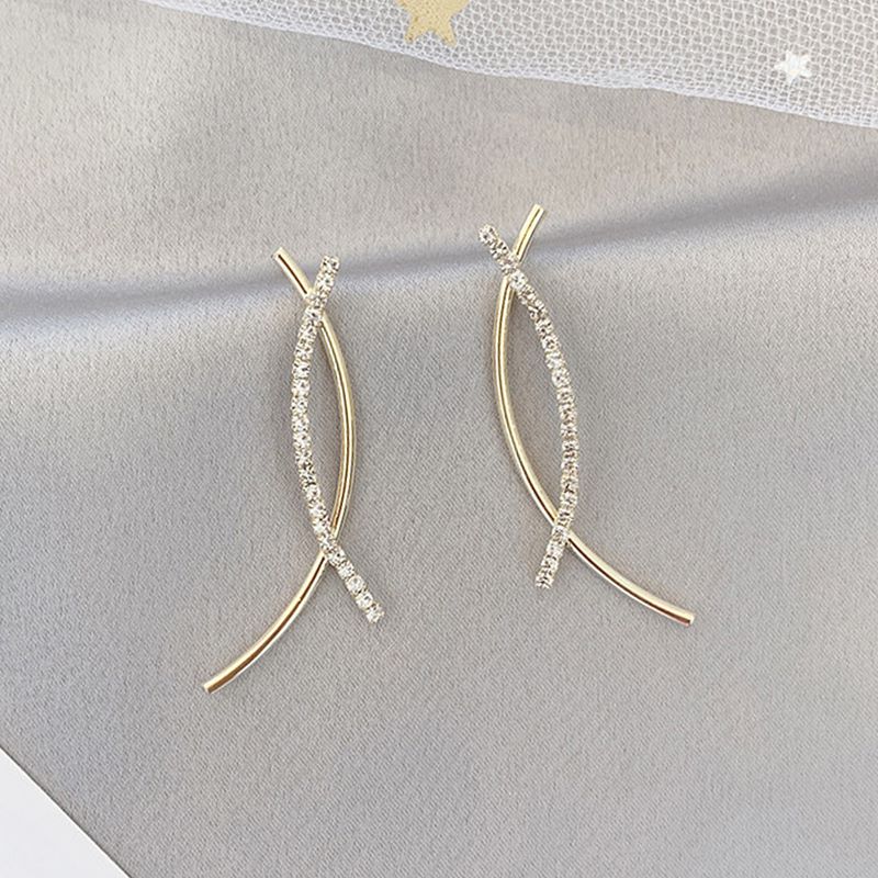 Fashion Solid Color Copper Plating Inlay Artificial Gemstones Ear Studs 1 Pair