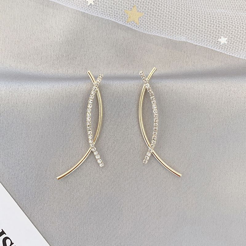 Fashion Solid Color Copper Plating Inlay Artificial Gemstones Ear Studs 1 Pair