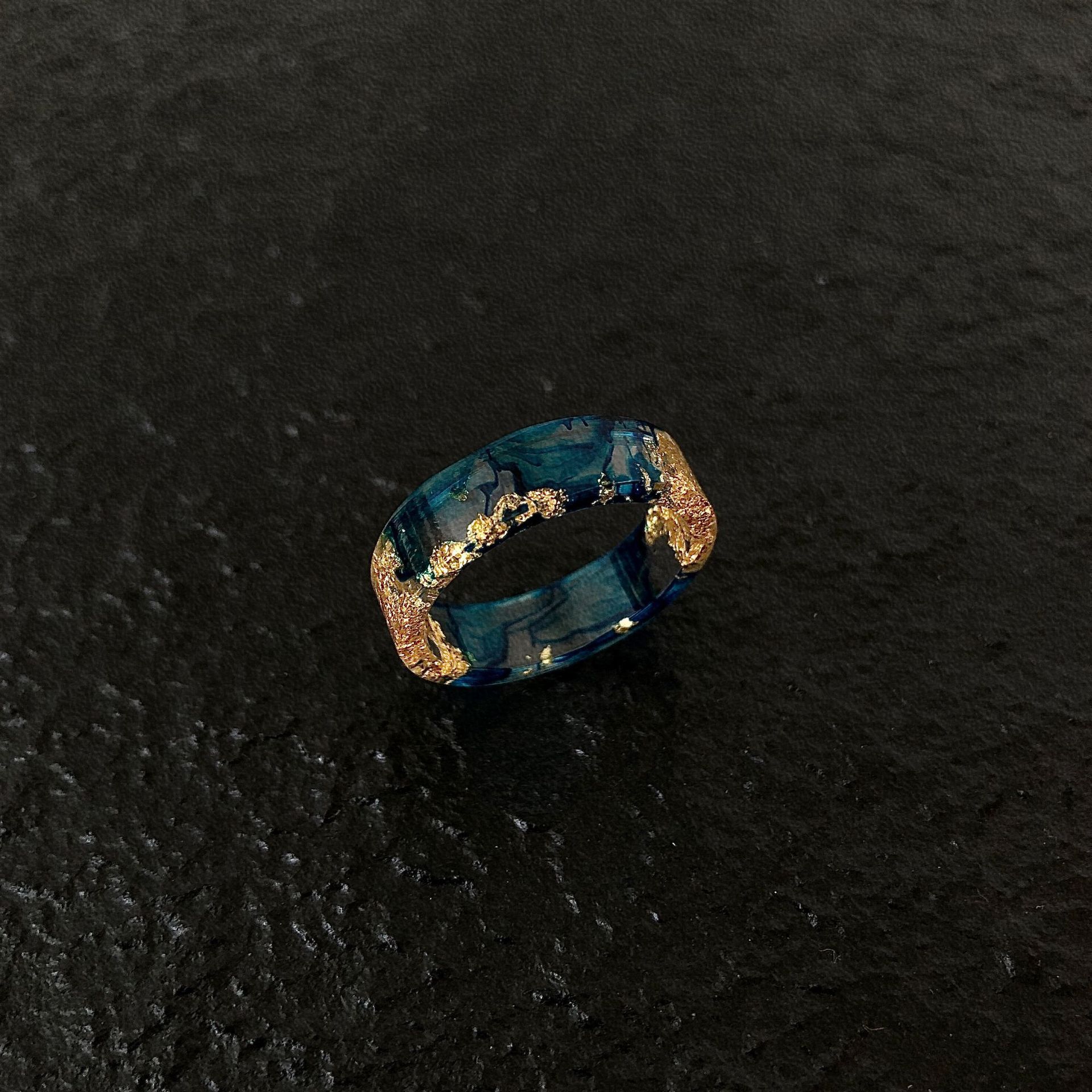 Retro Geometric Resin Enamel Unisex Rings 1 Piece