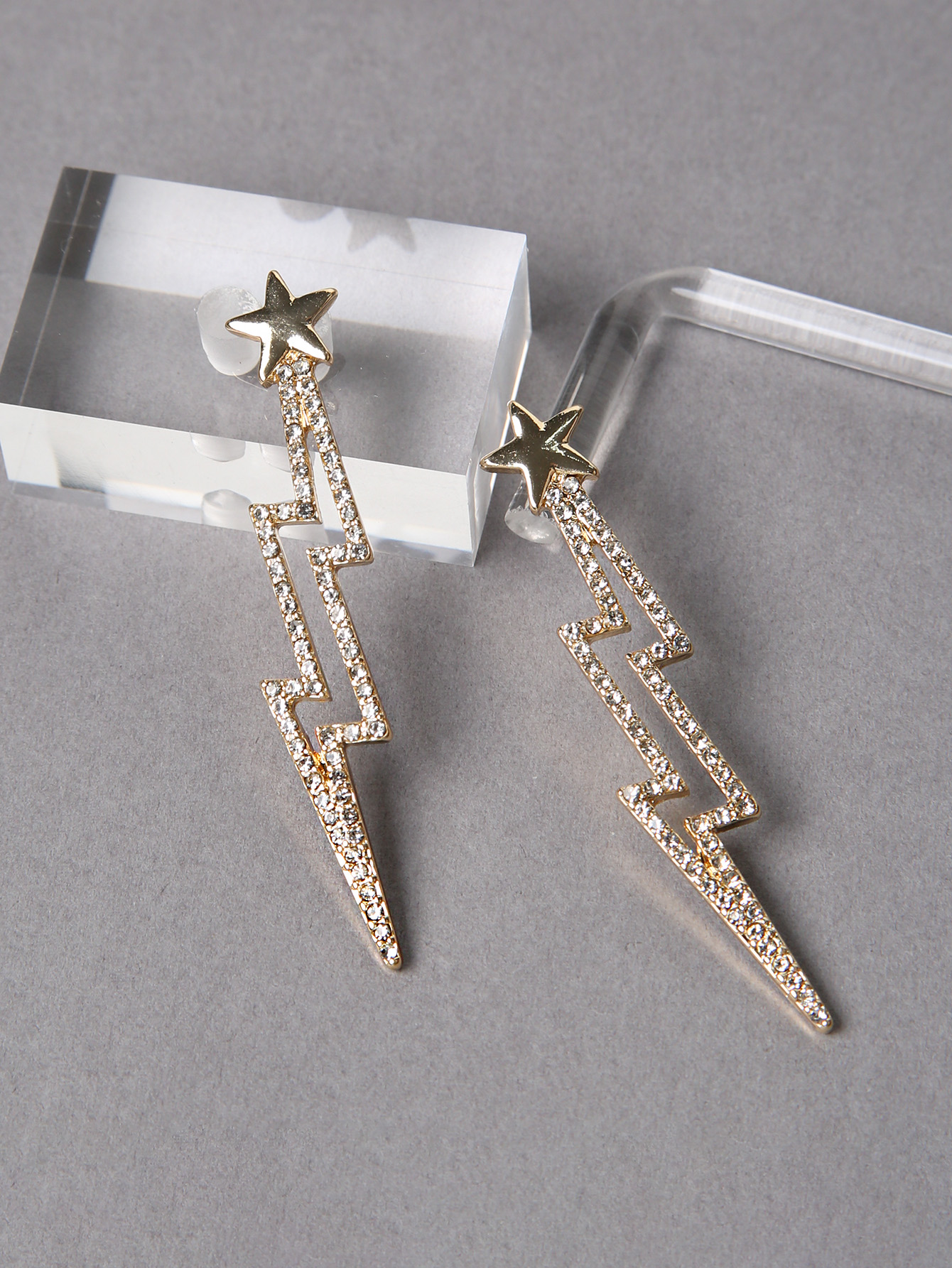 Fashion Lightning Alloy Inlay Zircon Womenu0027S Drop Earrings 1 Pair