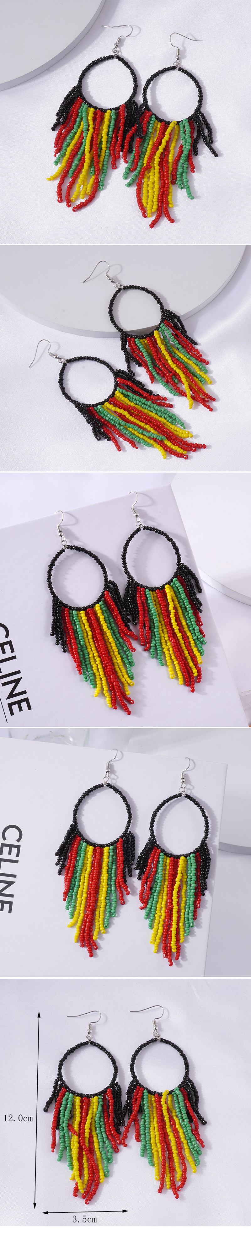 Fashion Tassel Beaded Alloy Womenu0027S Drop Earrings 1 Pair