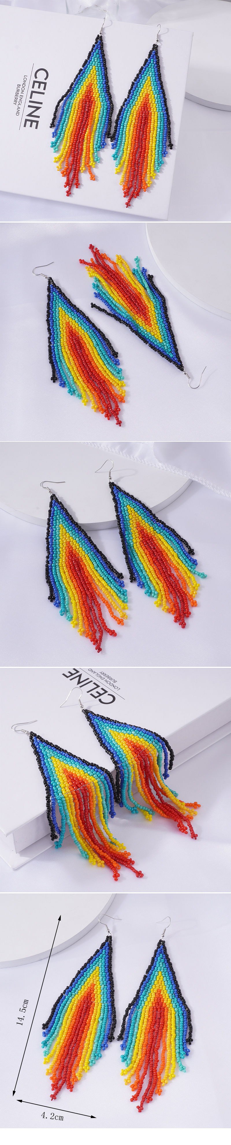 Fashion Tassel Beaded Alloy Womenu0027S Drop Earrings 1 Pair