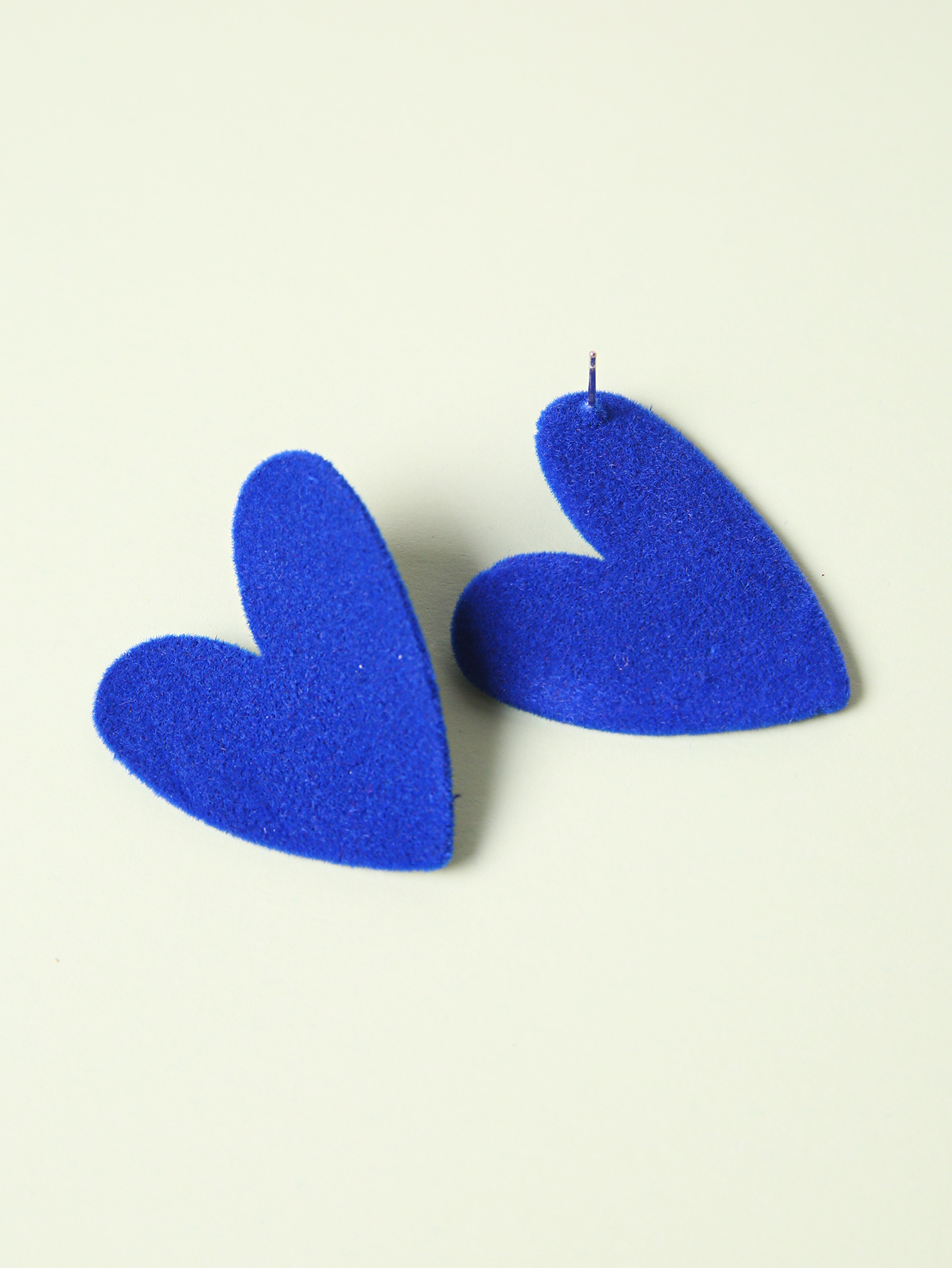 1 Pair Sweet Heart Shape Flocking Womenu0027S Ear Studs