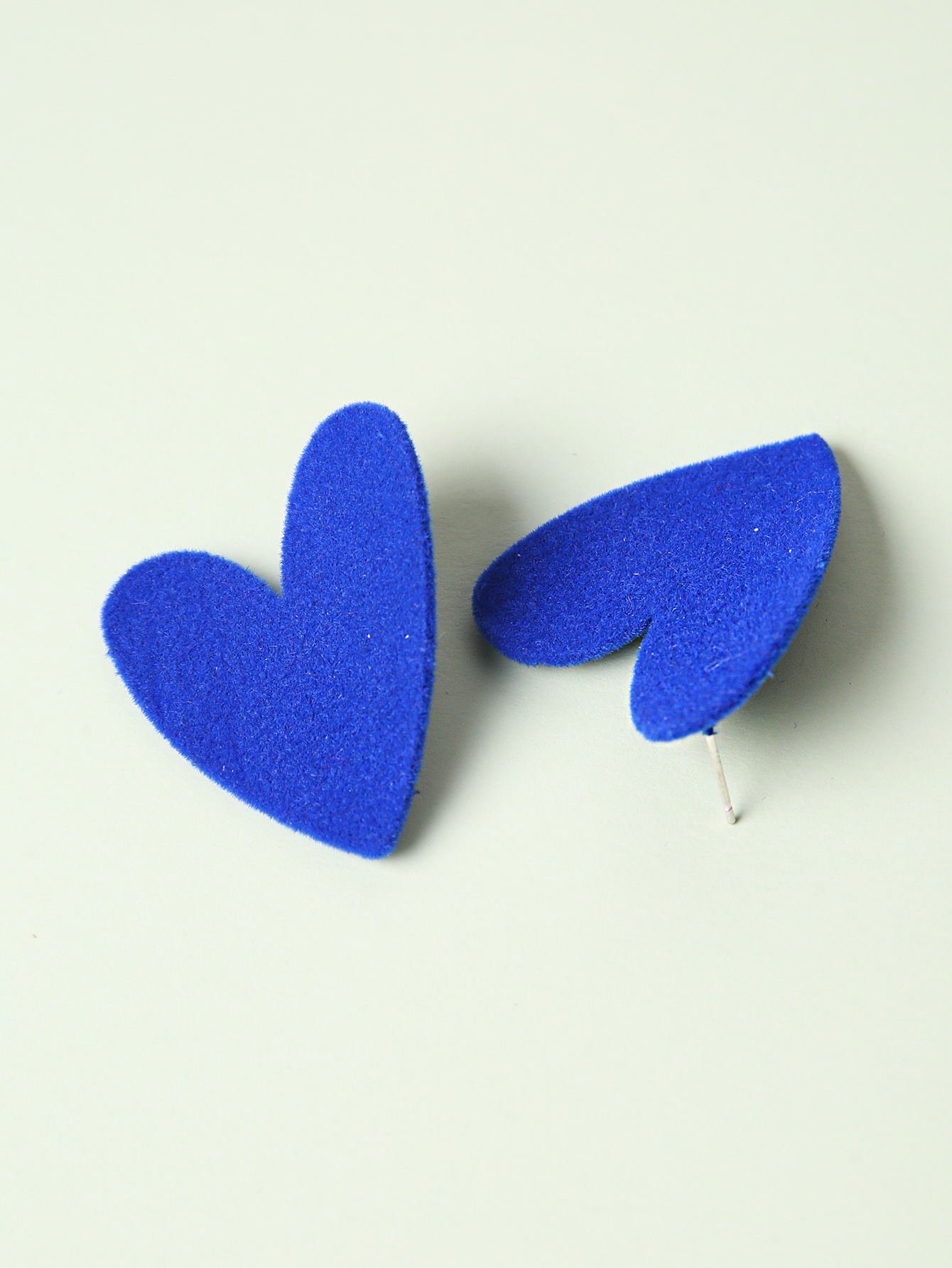 1 Pair Sweet Heart Shape Flocking Womenu0027S Ear Studs