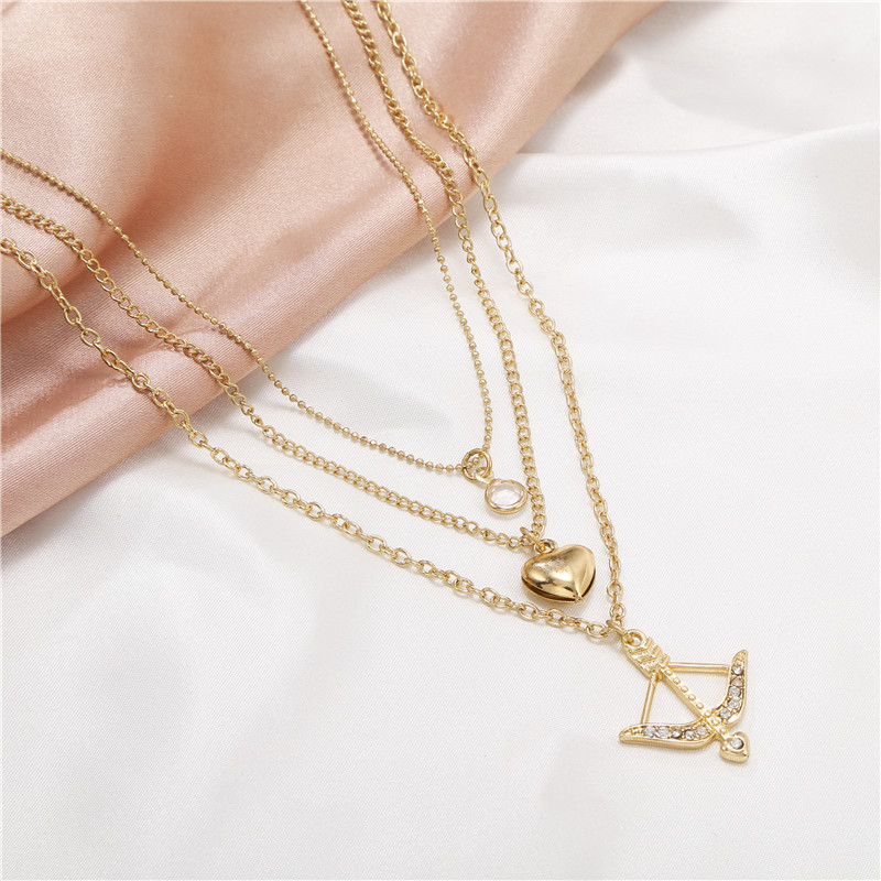 Fashion Heart Shape Alloy Plating Womenu0027S Layered Necklaces 1 Piece