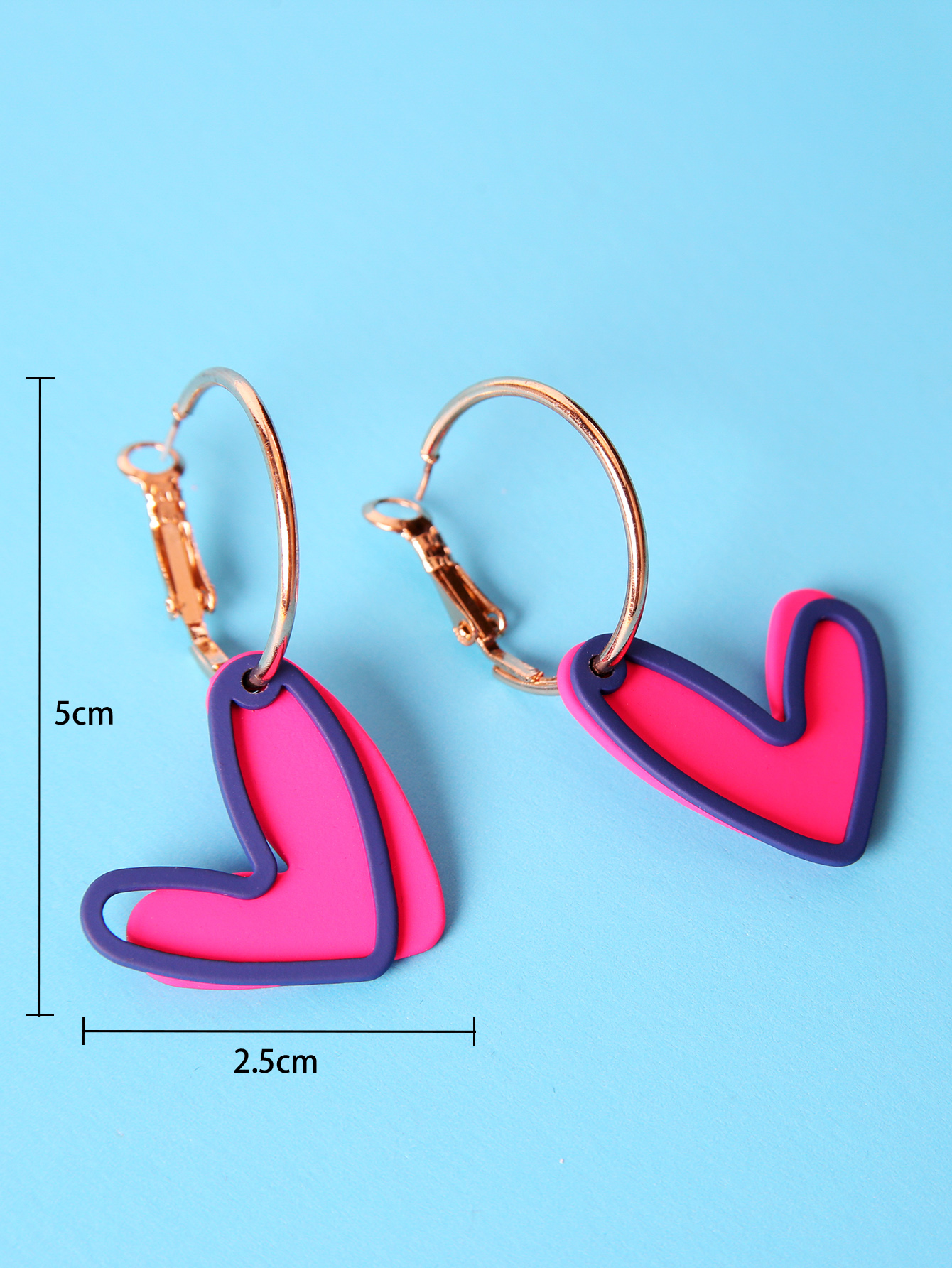 1 Pair Sweet Heart Shape Alloy Stoving Varnish Womenu0027S Drop Earrings