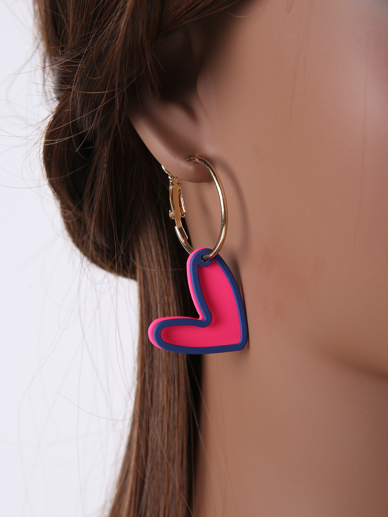 1 Pair Sweet Heart Shape Alloy Stoving Varnish Womenu0027S Drop Earrings