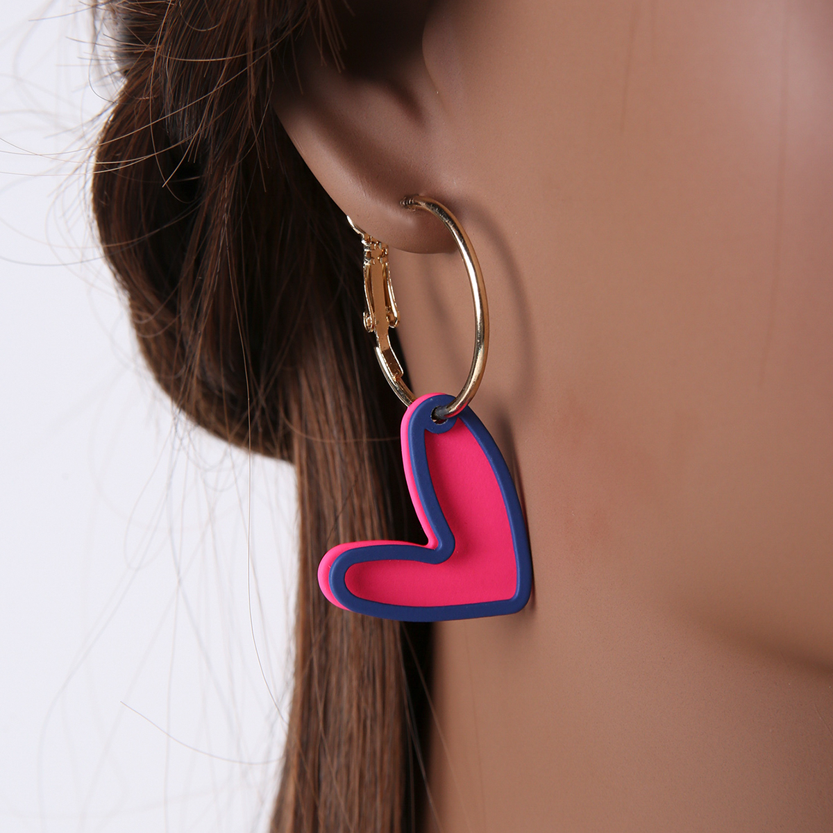 1 Pair Sweet Heart Shape Alloy Stoving Varnish Womenu0027S Drop Earrings