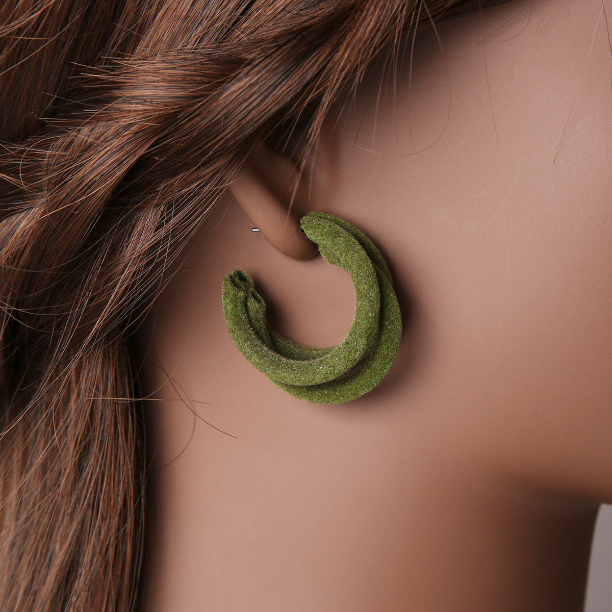 Fashion C Shape Flocking Womenu0027S Ear Studs 1 Pair