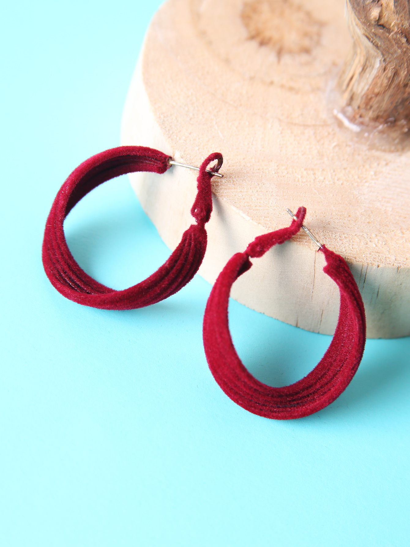 Fashion Round Flocking Womenu0027S Hoop Earrings 1 Pair