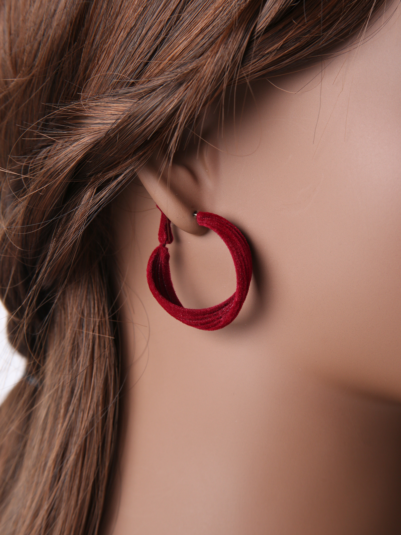 Fashion Round Flocking Womenu0027S Hoop Earrings 1 Pair
