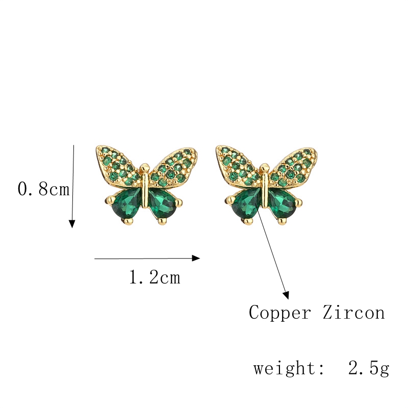 Glam Animal Copper Inlay Zircon Drop Earrings 1 Pair