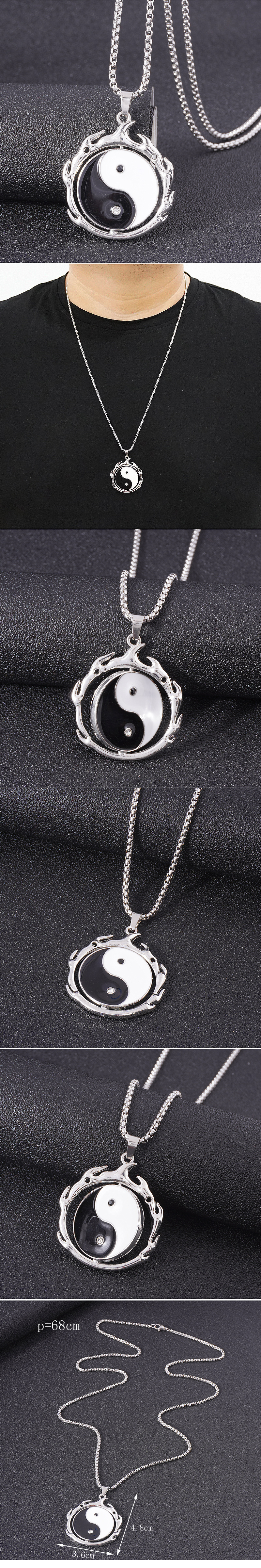 Retro Gossip Round Alloy Menu0027S Pendant Necklace 1 Piece