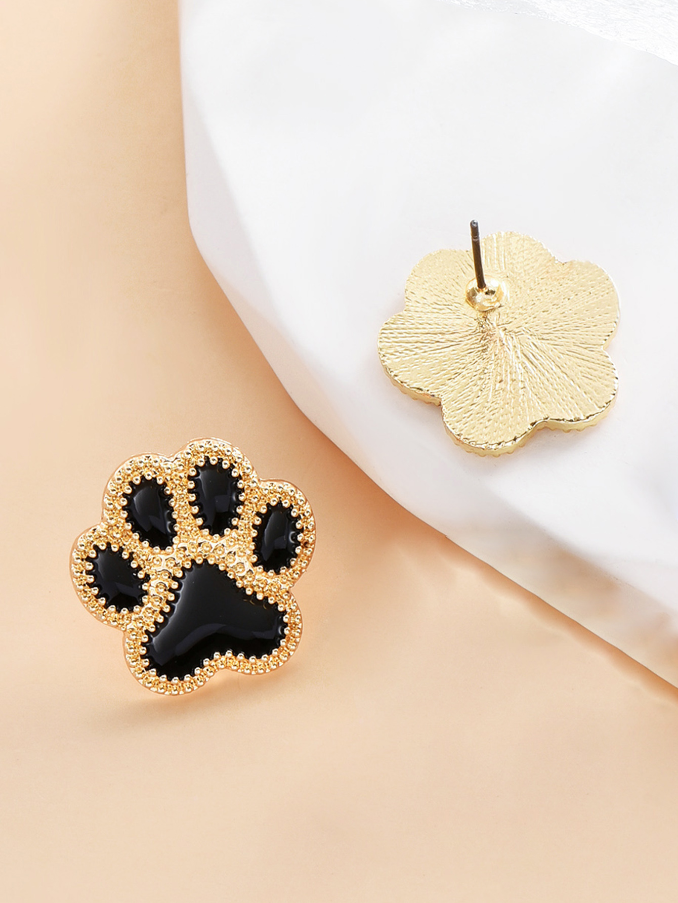 Cute Paw Print Alloy Womenu0027S Ear Studs 1 Pair