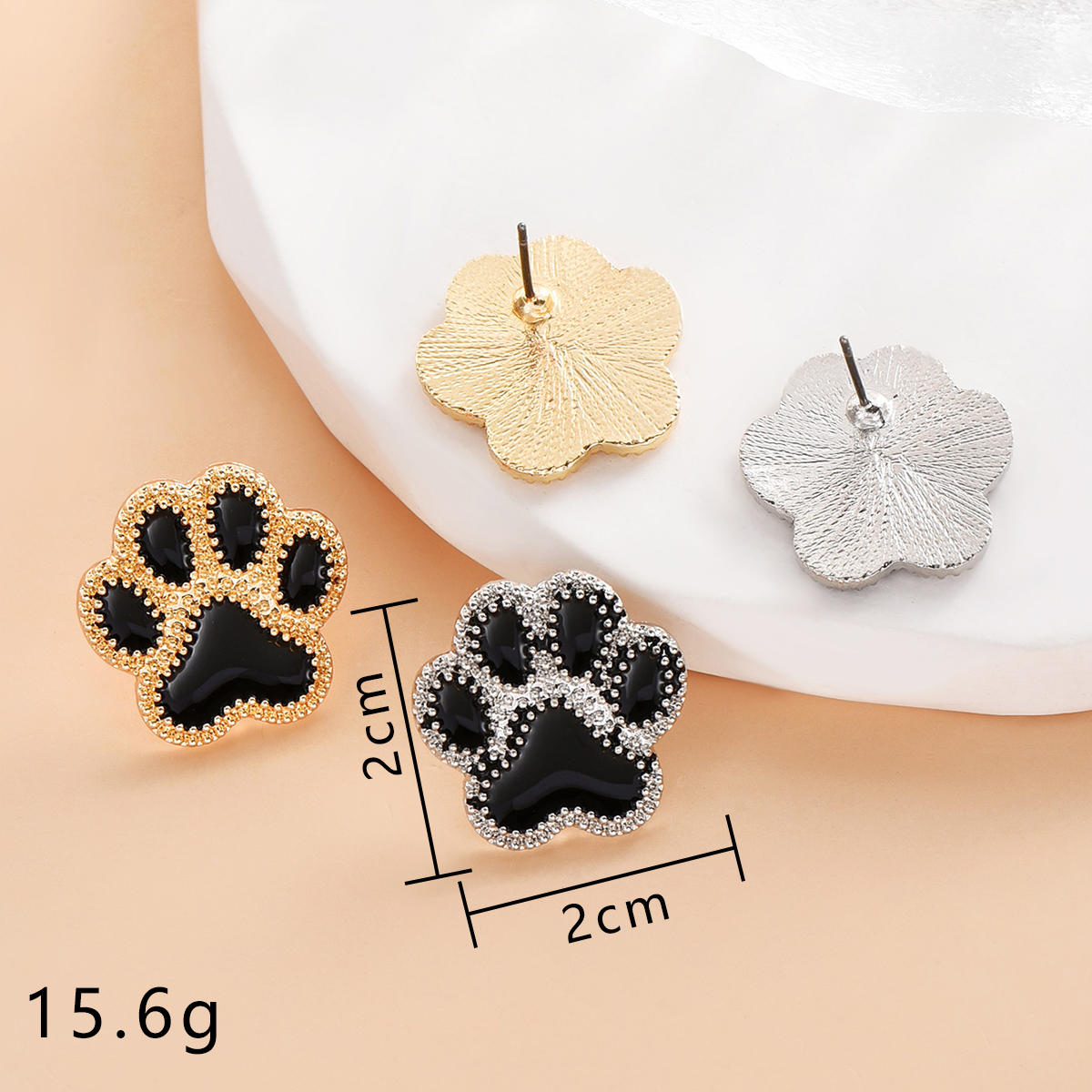 Cute Paw Print Alloy Womenu0027S Ear Studs 1 Pair