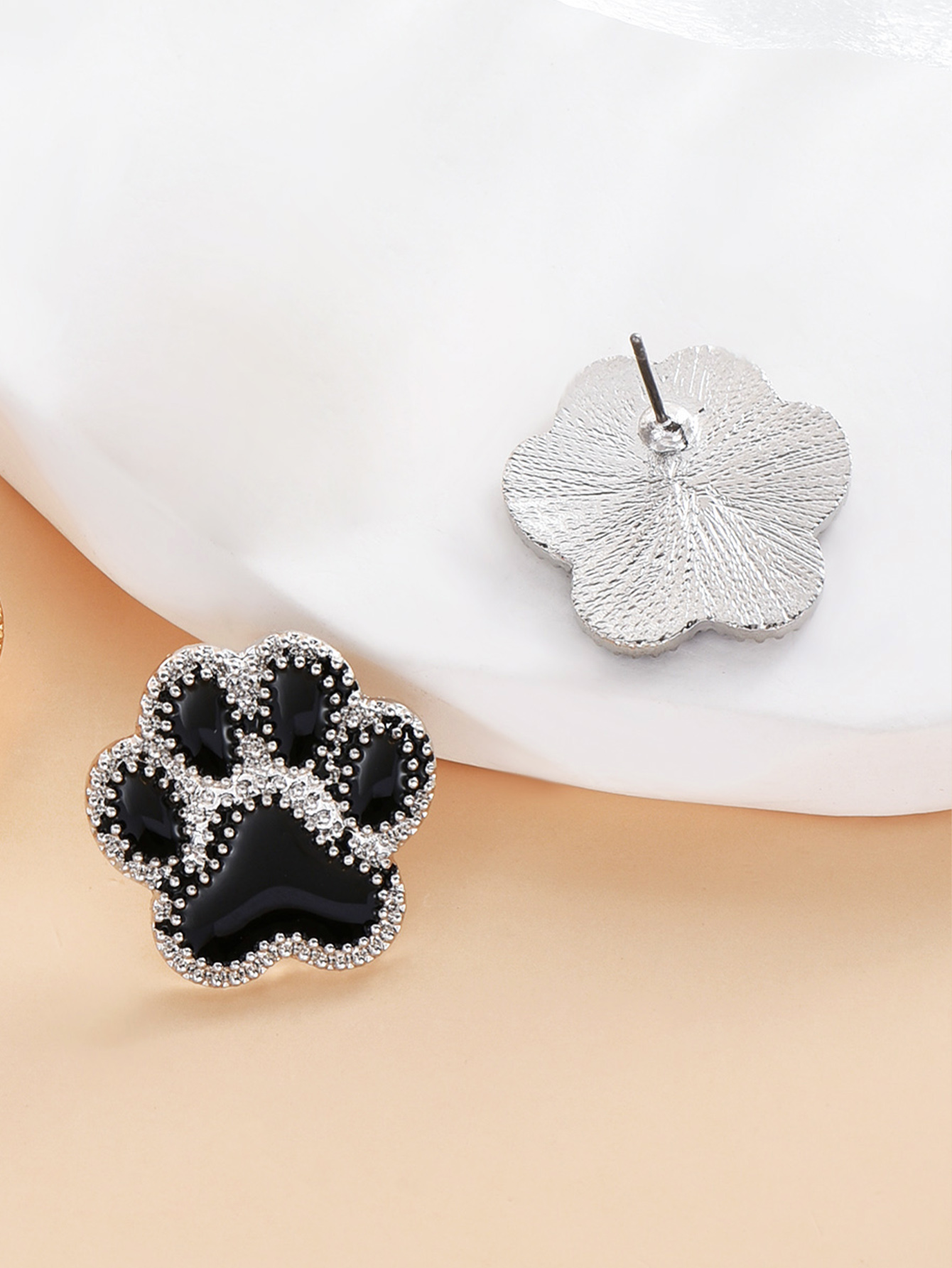 Cute Paw Print Alloy Womenu0027S Ear Studs 1 Pair