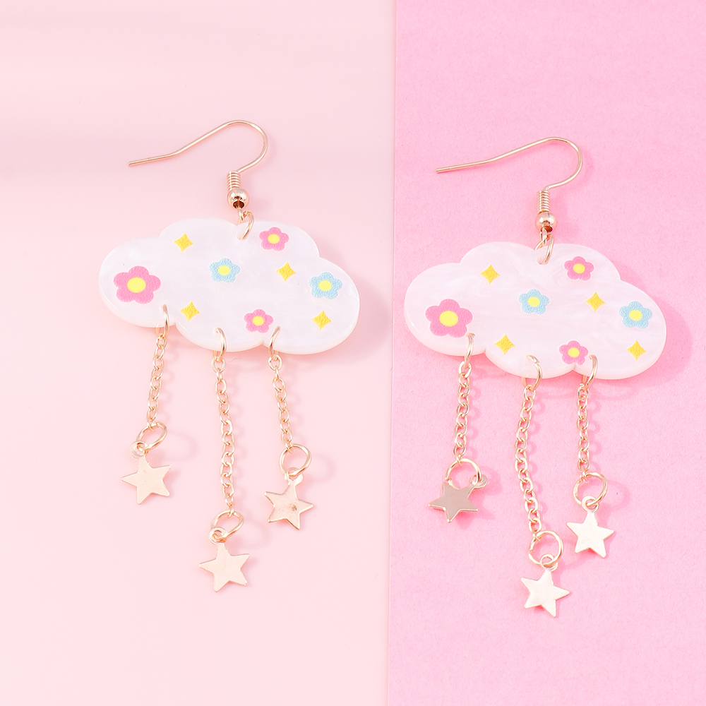 Cute Clouds Arylic Womenu0027S Drop Earrings 1 Pair