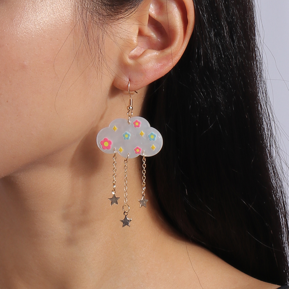 Cute Clouds Arylic Womenu0027S Drop Earrings 1 Pair