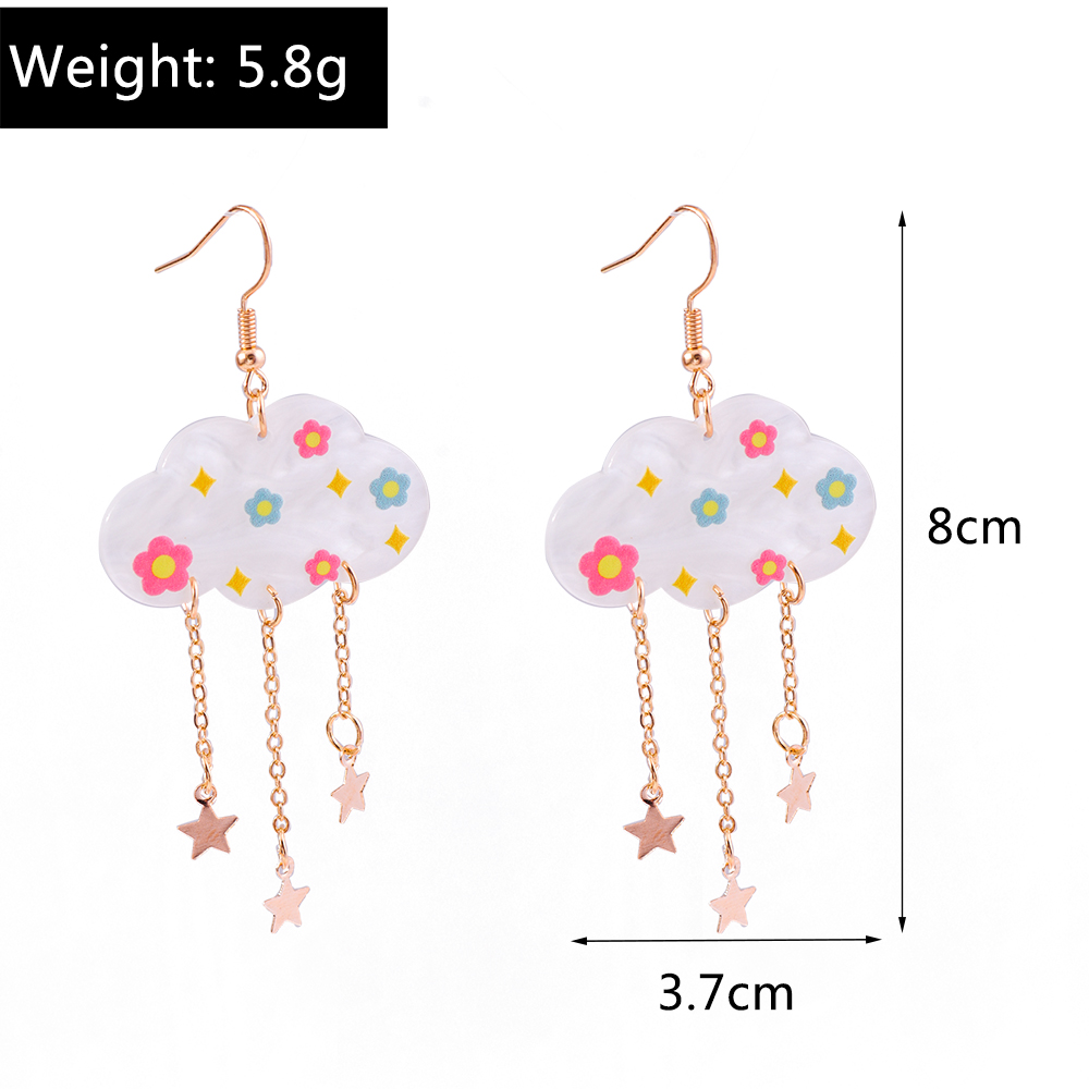 Cute Clouds Arylic Womenu0027S Drop Earrings 1 Pair