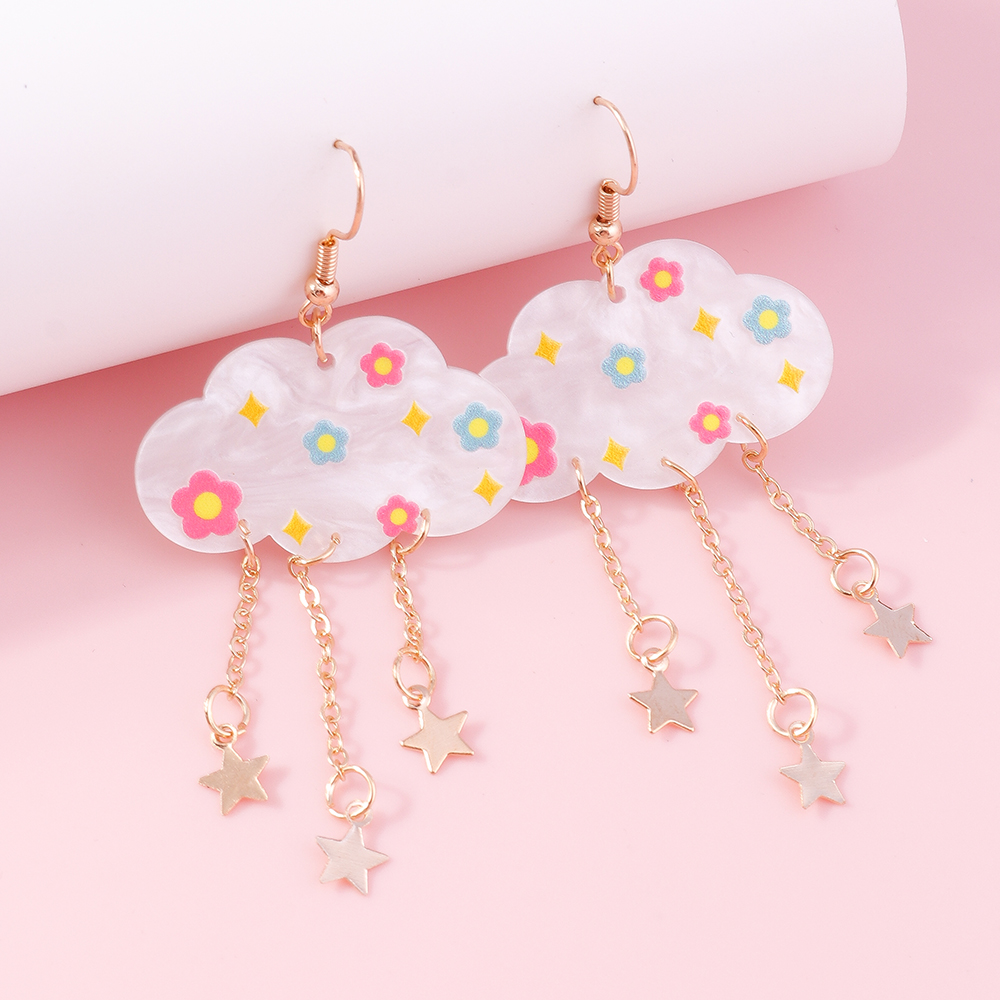 Cute Clouds Arylic Womenu0027S Drop Earrings 1 Pair